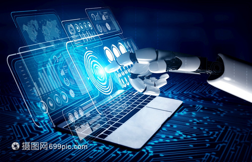 3D进行人工智能AI机器人和开发研究为生活者的未来服务数字据挖掘和计算机大脑的器学习技术设计